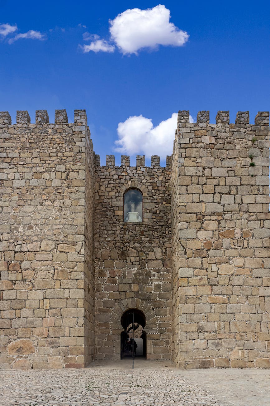cobblestone fortress under blue sky